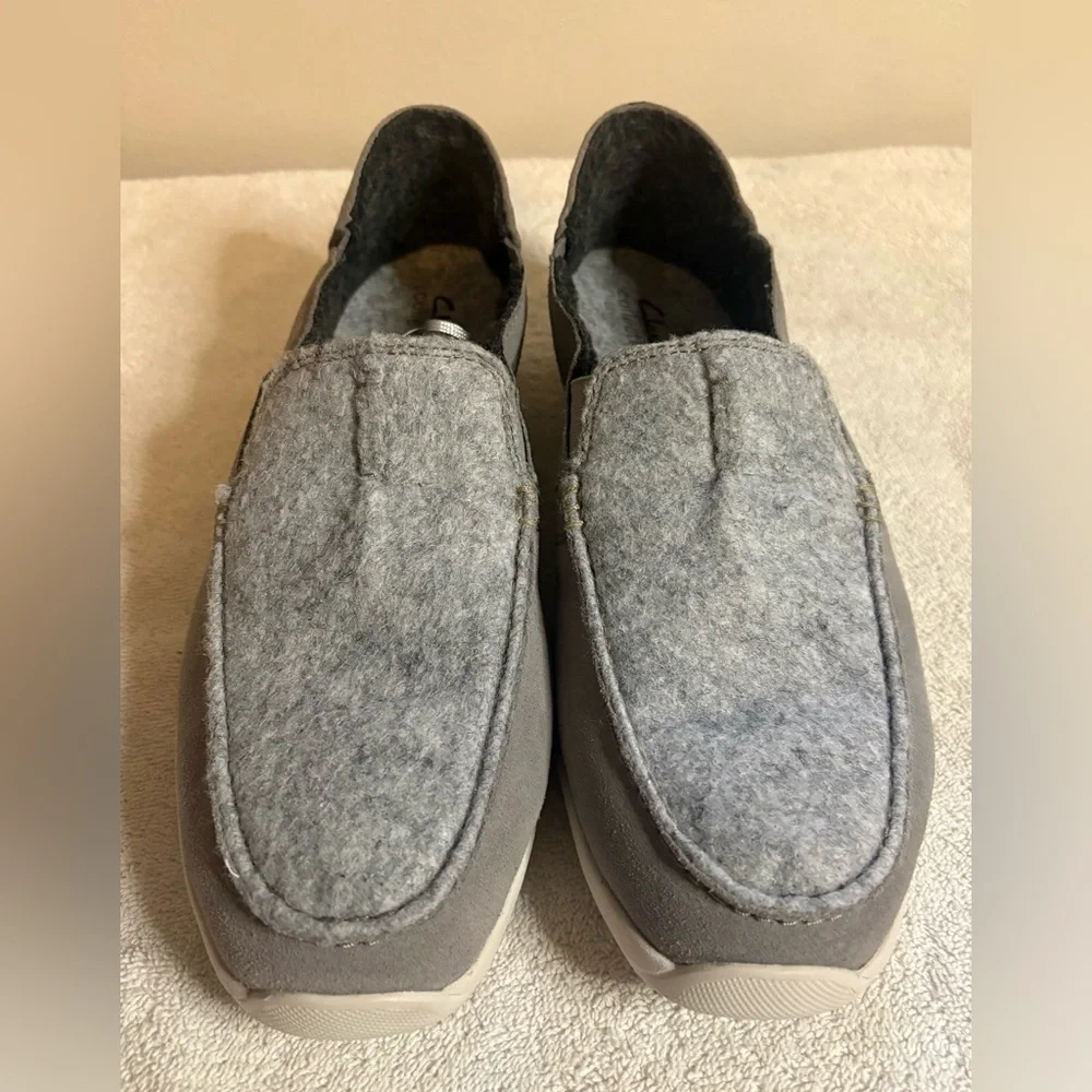 Clarks Men's Gorwin Step Sneaker Loafers Sz 9M Gray Suede Casual City